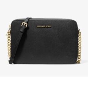 NWT Michael Kors Black Crossbody Bag with Gold Chain